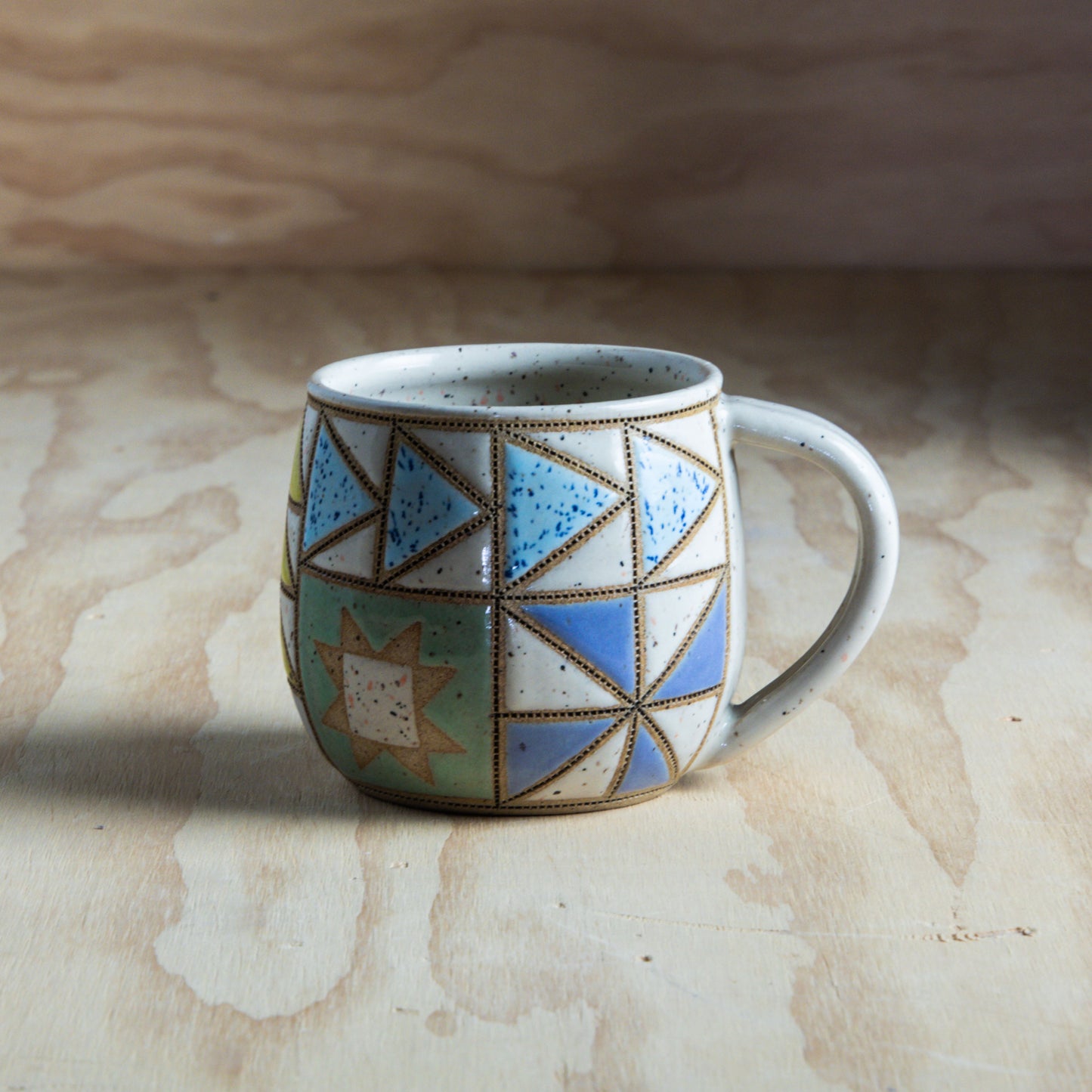 Imperfect Rainbow Improv Quilted Mug