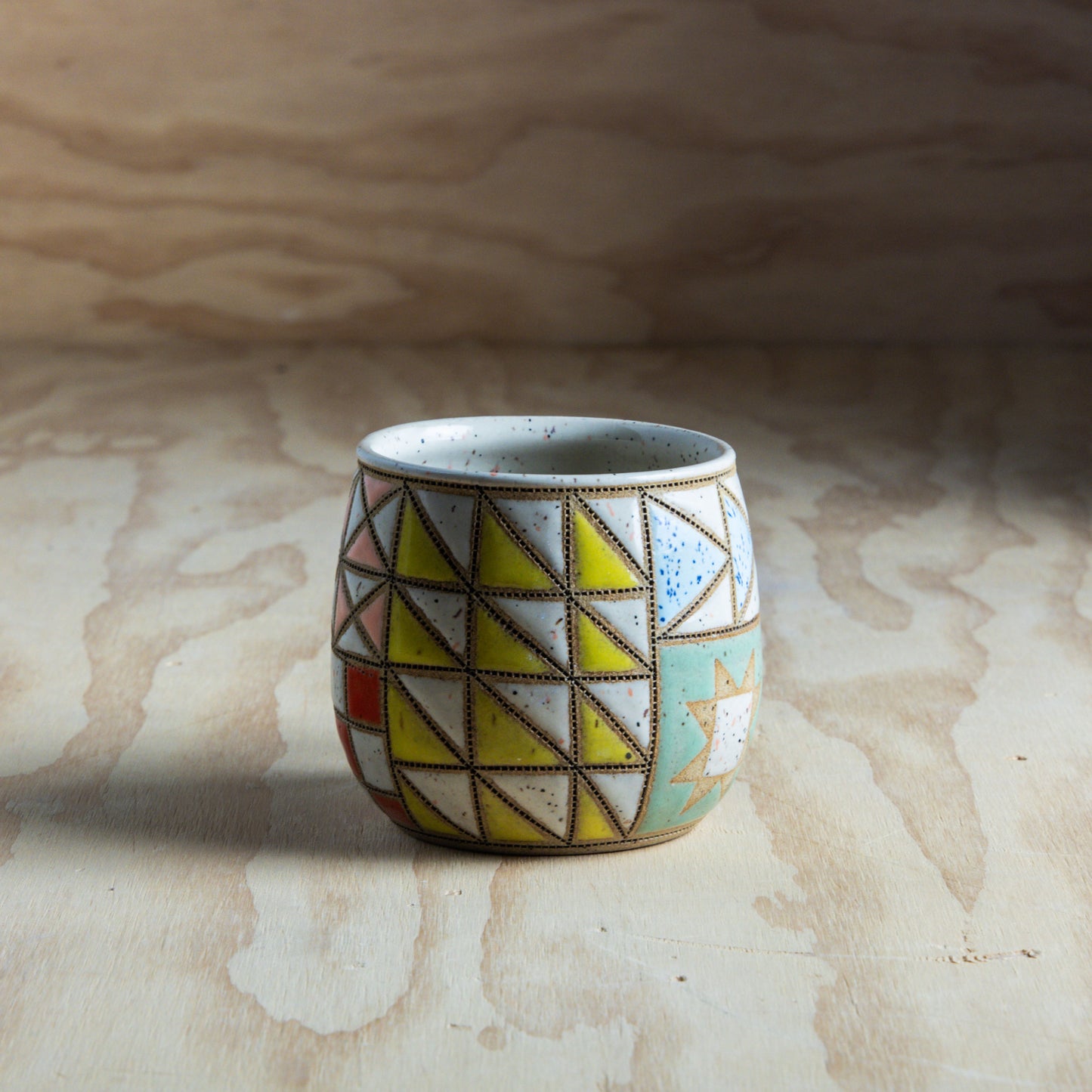 Imperfect Rainbow Improv Quilted Mug