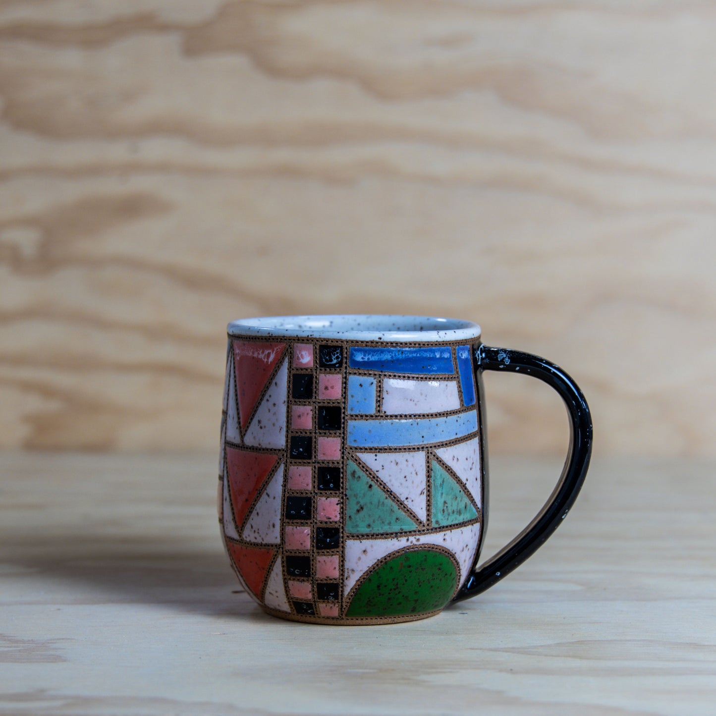 Improv Quilted Flying Geese Mug-Purple