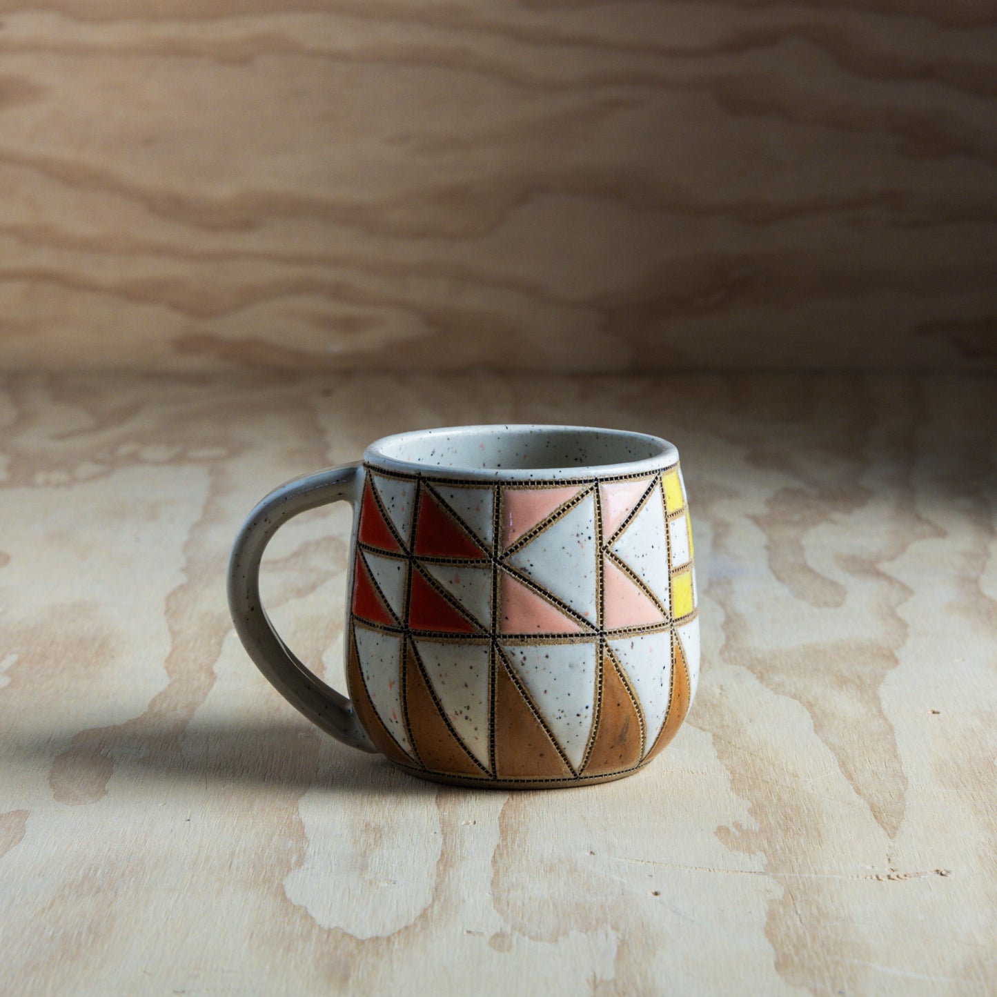 Rainbow Improv Quilted Mug