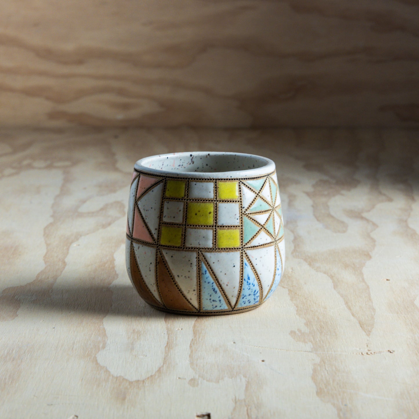 Rainbow Improv Quilted Mug