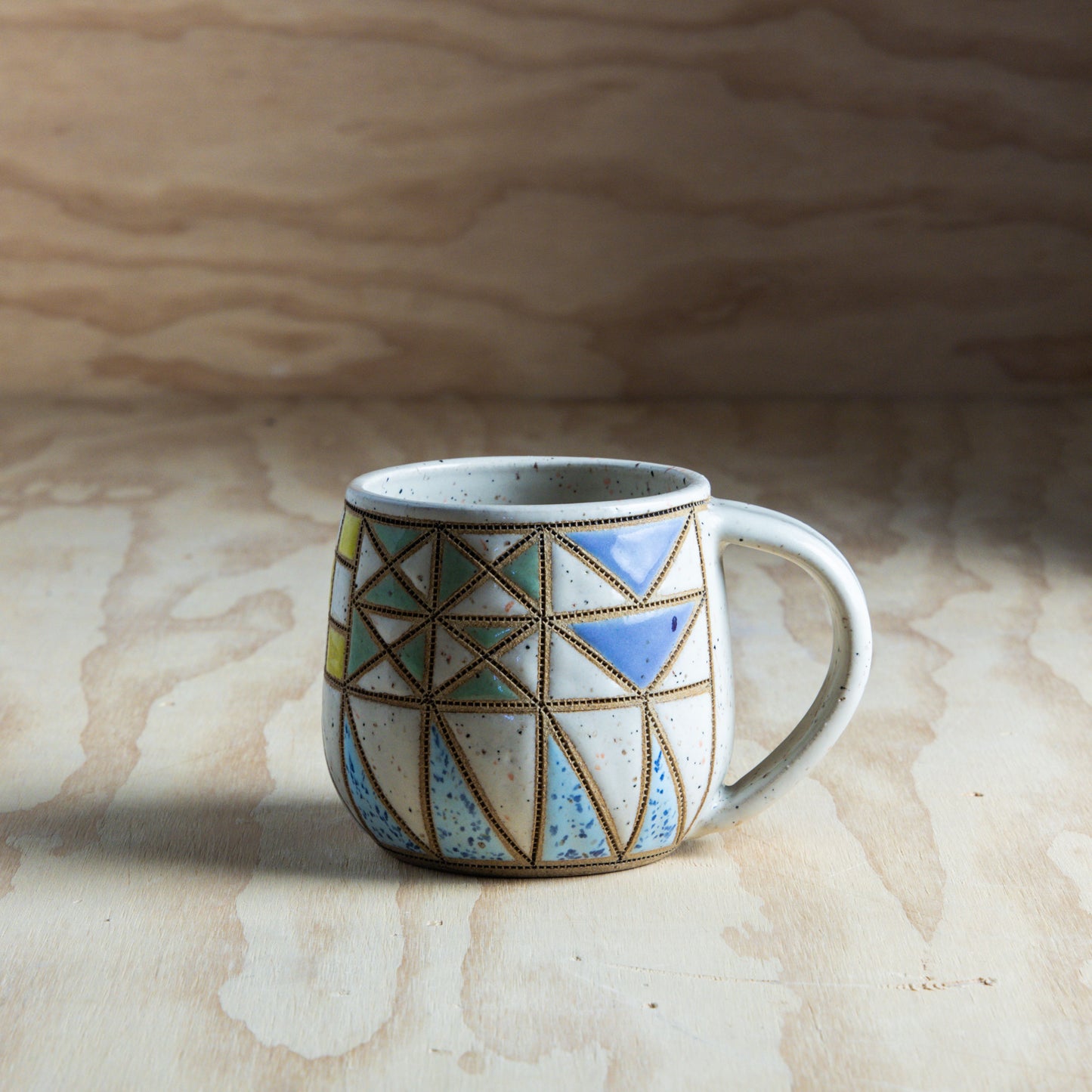 Rainbow Improv Quilted Mug