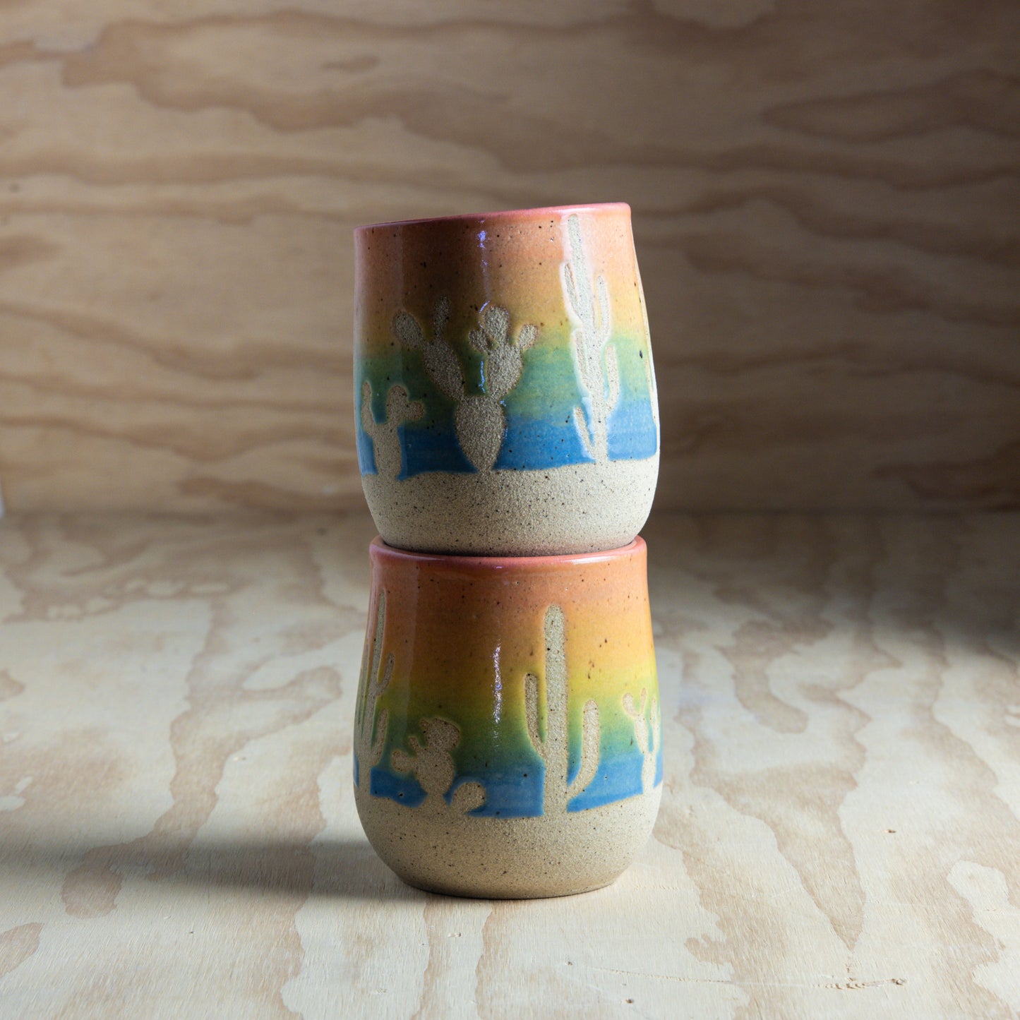 Desert Sunset Cactus Tumbler