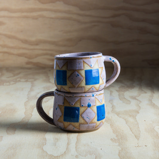 Mini  DRIPPY Sawtooth Quilt Mug-Speckled Purple
