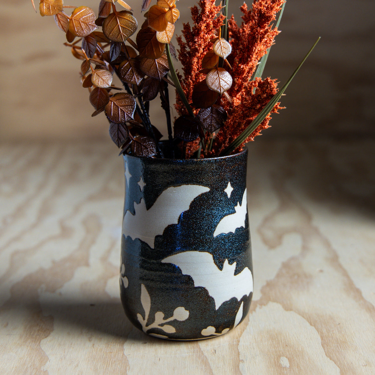 Moon and Bat Vase