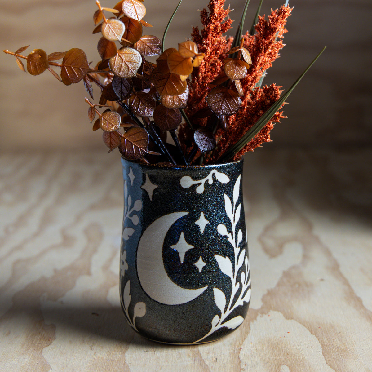 Moon and Bat Vase