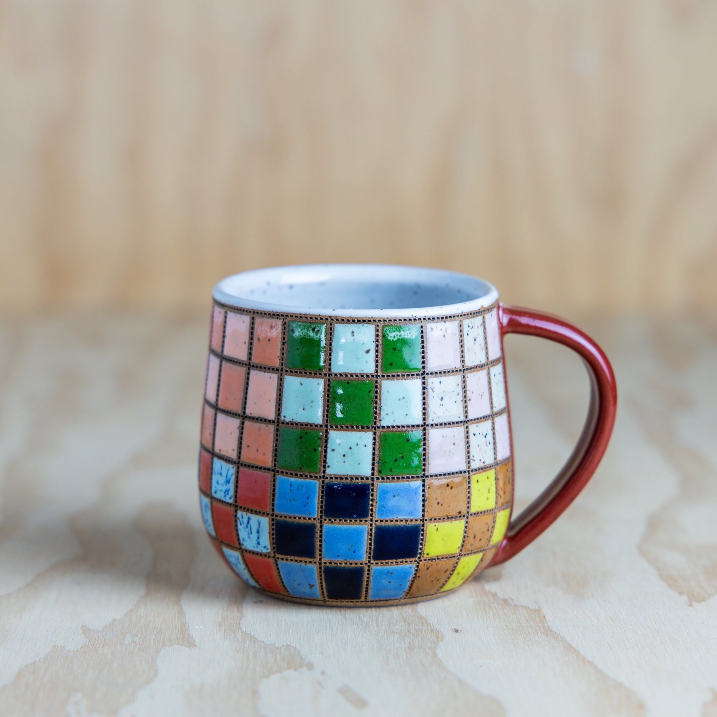 9 Patch Domino Block Quilted Mug