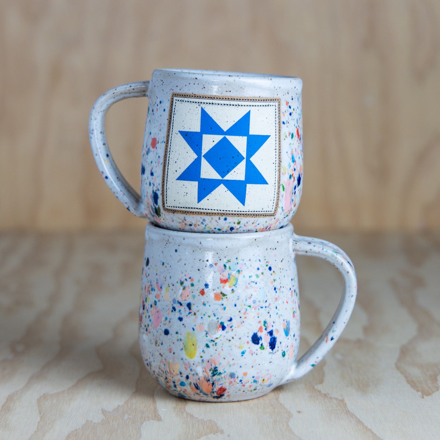 Confetti Sawtooth Mug-Blue