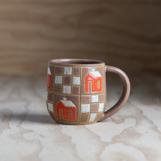 9 Patch House Mug-Brown