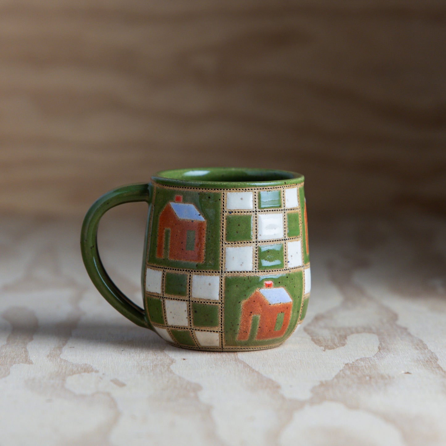 9 Patch House Mug-Olive