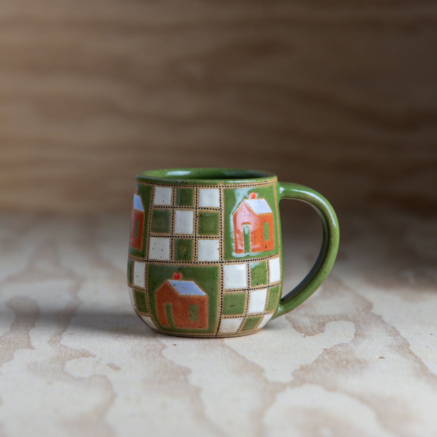 9 Patch House Mug-Olive