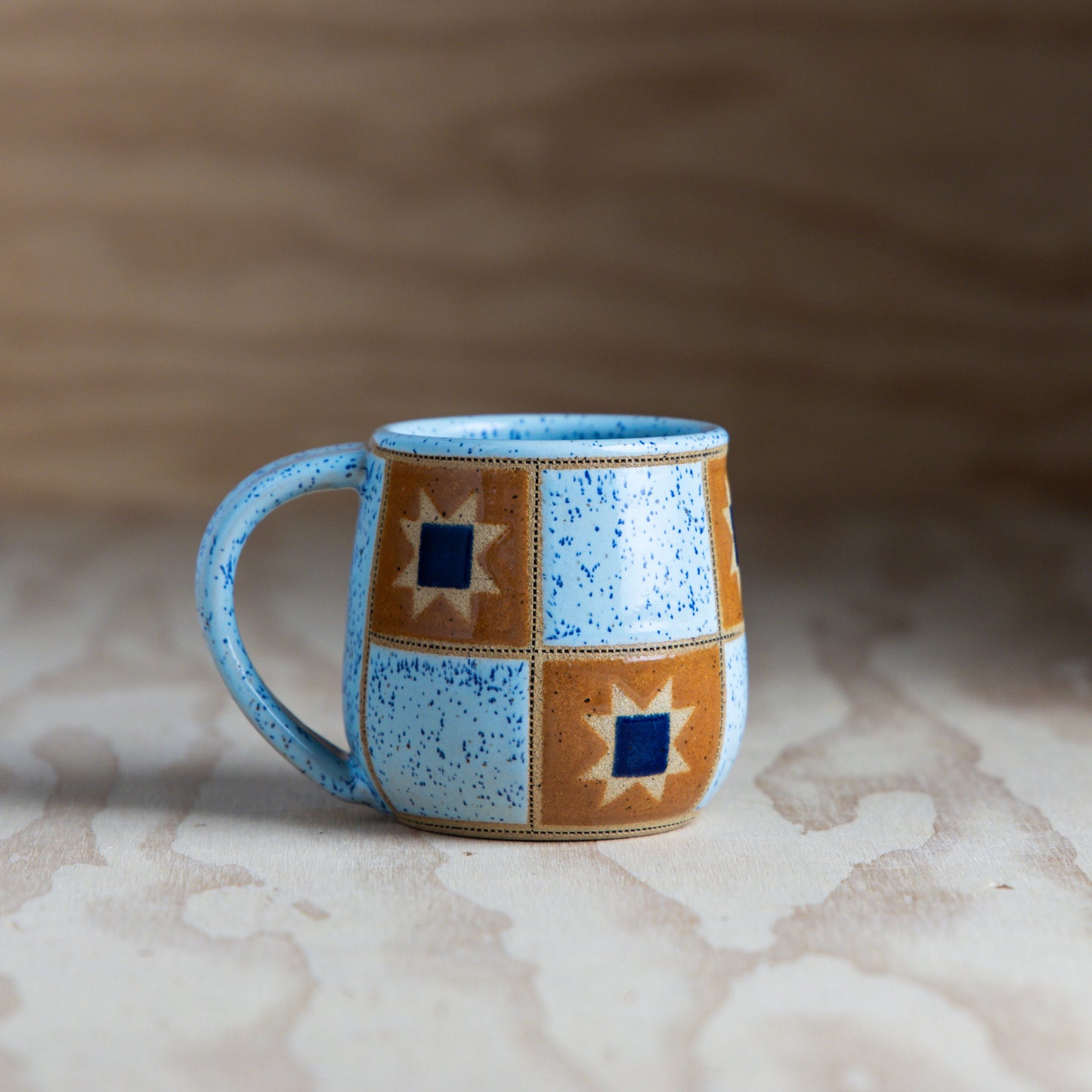 PRE-ORDER Sawtooth Patchwork Mug-Blue