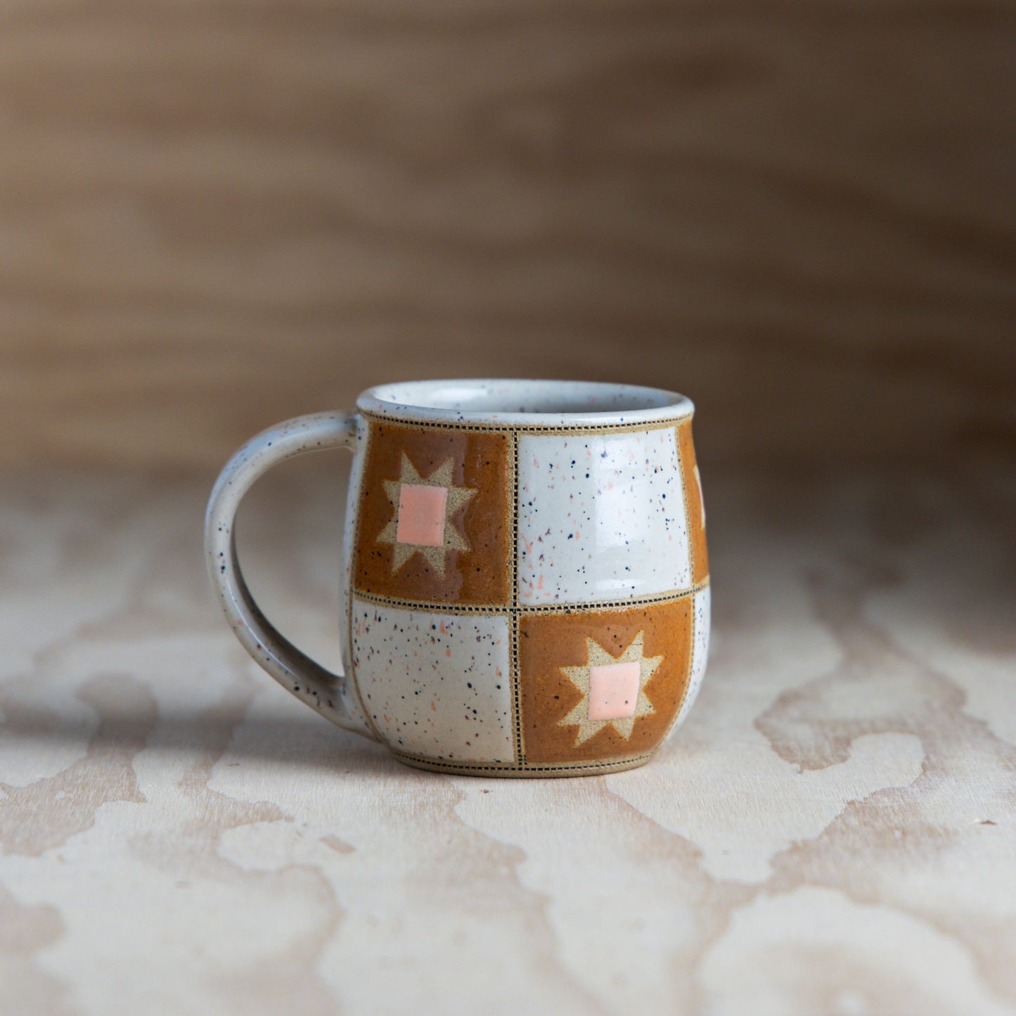 PRE-ORDER Sawtooth Patchwork Mug-Cream