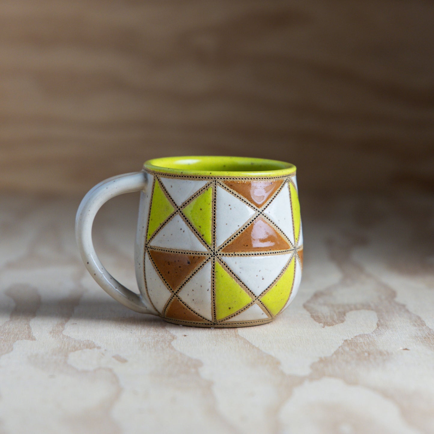 Hourglass Quilt Mug-Ginger