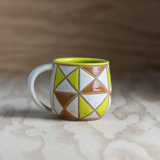 Hourglass Quilt Mug-Ginger