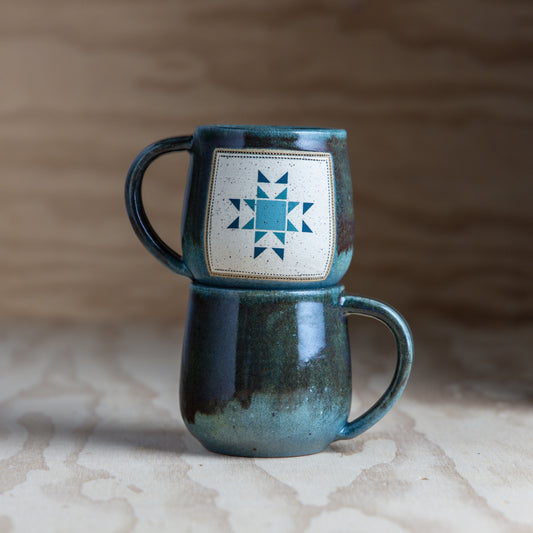 Flying Geese Star Block-Teal Flux