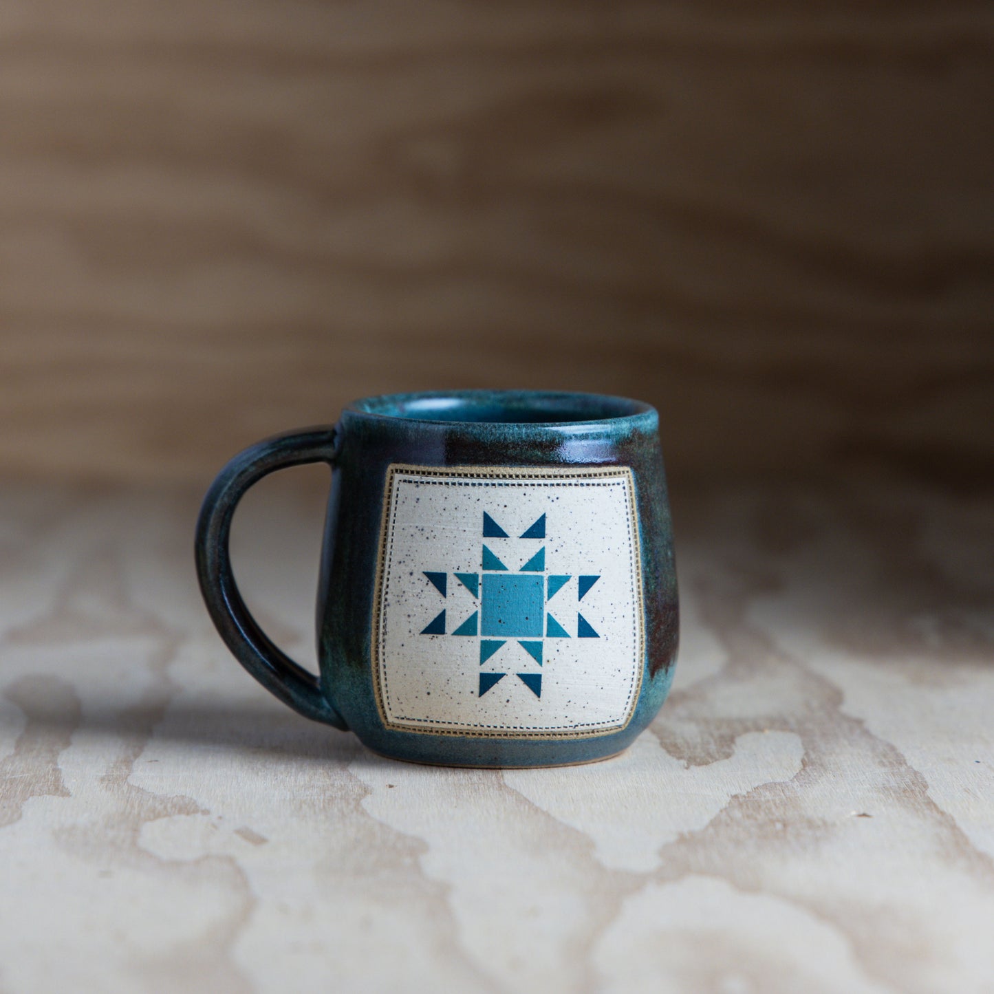 Flying Geese Star Block-Teal Flux