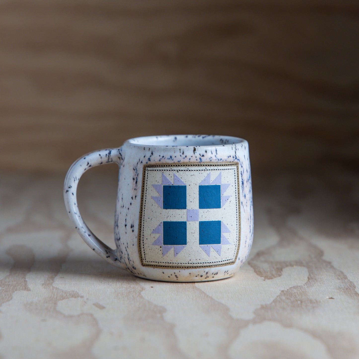 Bear Paw Quilt Mug-Purple Spec