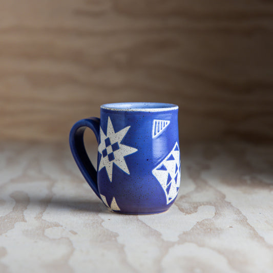 Inverse Block Print Quilt Mug-Purple