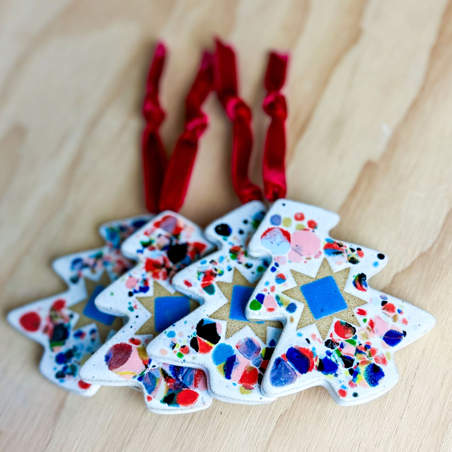 Confetti Blue Sawtooth Star Ornament