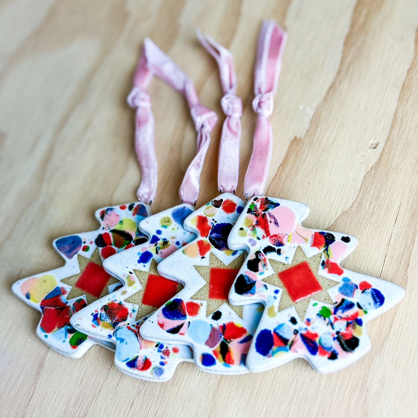 Confetti Red Sawtooth Star Ornament