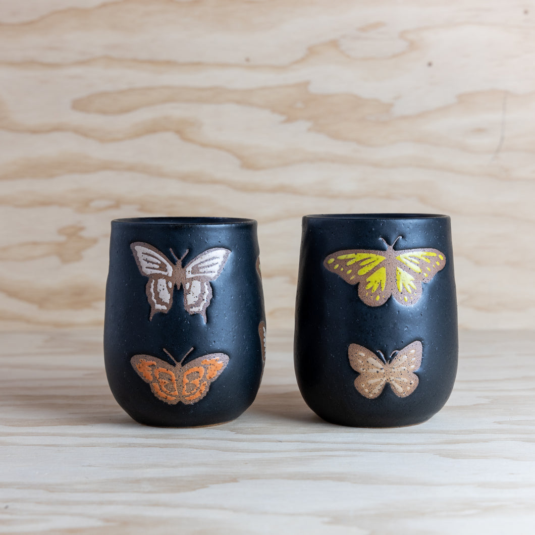 Neutral Butterfly Ceramic Tumbler